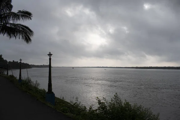 Cloudy Morning Landscape Ichamati River Taki West Bengal India — Stock Photo, Image