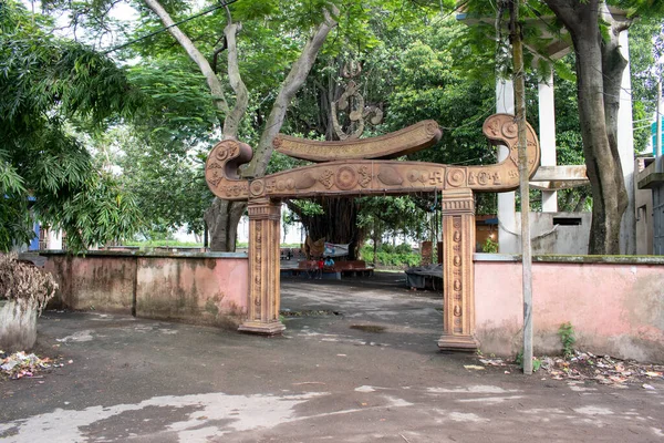 Cremação Ghat Taki Bengala Ocidental Índia Julho 2023 Lugar Ardente — Fotografia de Stock