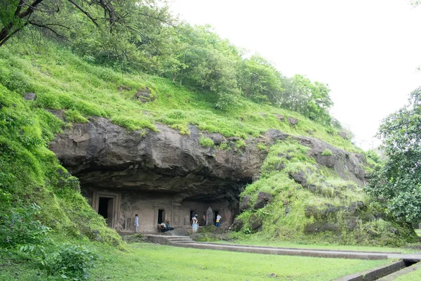 Grot Navi Mumbai India Augustus 2023 Basalt Rots Gesneden Grotten — Stockfoto
