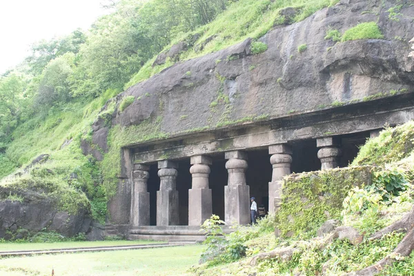 Печери Ельфанта Наві Мумбаї Індія Серпня 2023 Базальтові Роки Вирізані — стокове фото