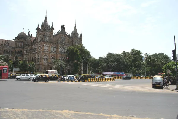 Cst Mumbai Maharashtra Índia Agosto 2023 Estrada Vazia Cidade Tarde — Fotografia de Stock