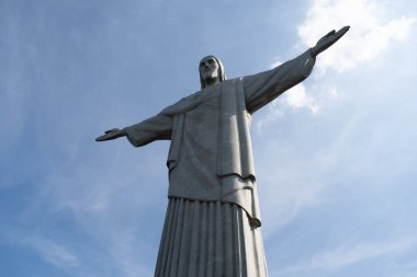 Corcovado Dağı, Rio de Jeneiro, Brezilya - 11 Mayıs 2024: Kurtarıcı İsa