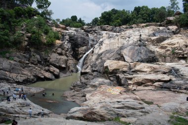 dassam waterfalls, taimara village, jharkhand, india - july 13, 2024 :  river 