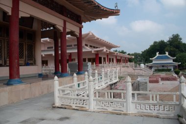 Rajgir, bihar, Hindistan-Eylül 23, 2024: Hiuen Tsang anıtının bir kısmı