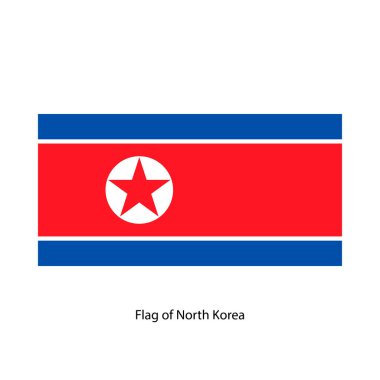 Kuzey Kore Ulusal Bayrağı. Vektör çizimi.
