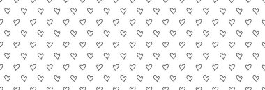 Kalp çizgisi olan siyah ve beyaz desenli. Sevgililer Günü afişi ya da tatil paketi.