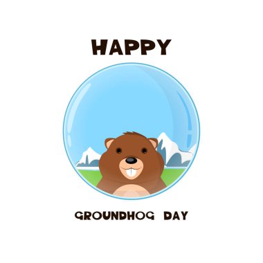 Happy groundhog day, invitation card or advertising banner.