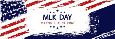 Martin Luther King Day with American flag. Vector illustration.