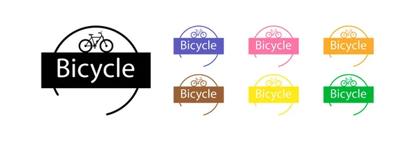 Logo Della Bicicletta Set Icone Diversi Colori — Vettoriale Stock