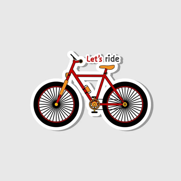Bicicletta Con Iscrizione Andiamo Adesivo Elegante — Vettoriale Stock