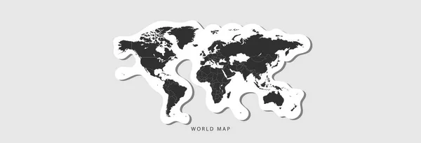 Carte Monde Sur Fond Gris Autocollant Vectoriel — Image vectorielle