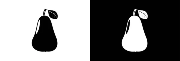 Pear Icon White Black Background — Stock Vector