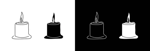 Candle Stylish Continuous Line Holiday Religious Symbol Vector Icon — Stock Vector