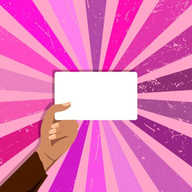 El ele tutuşan kartvizit ya da metin için yeri olan kredi kartı.