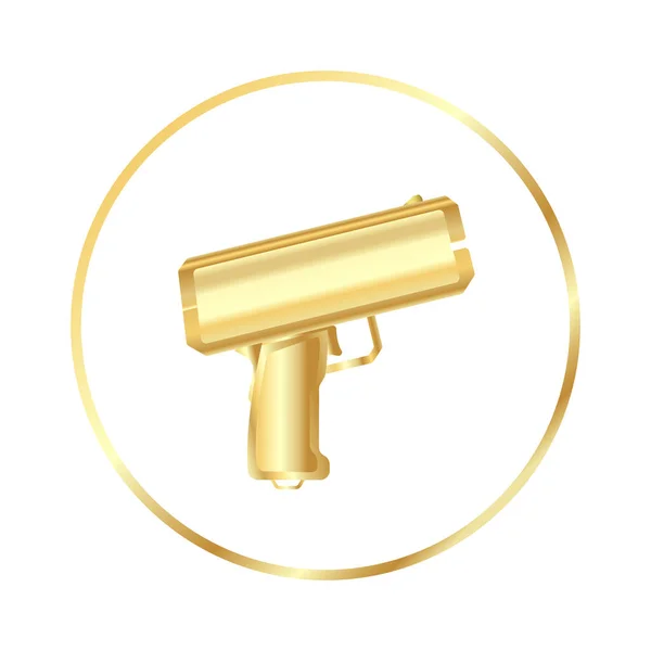 Eine Goldene Waffe Die Geld Oder Gutscheine Schießt — Stockvektor