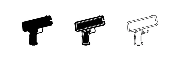 Money Gun Icon White Background — Stock Vector