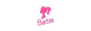 Beyaz arka planda pembe bir Barbie bebek silueti..