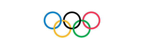 Five rings are intertwined. Symbol of the Olympic Games.