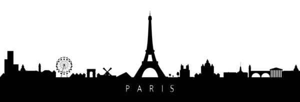 白い背景にパリのシルエット ベクトルイラスト — ストックベクタ