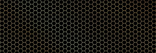 Honeycomb Sömlös Gyllene Geometriska Mönster Svart Bakgrund Royaltyfria illustrationer