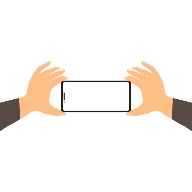 Selfie için telefon tutan eller..