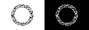 Çiçek çelengi ve sevgi dolu bir kalp. Vektör simgesi.