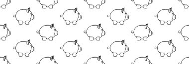 Beyaz arka planda bir kumbara. Kusursuz desen.