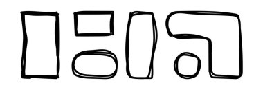 Metin ya da alıntı için çerçeve. Bildirimi vurgulamak için bir dizi boş çerçeve.