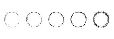 İleti notu tasarım ögesi için vektör dairesel karalama yuvarlak daireler. Simge kümesi