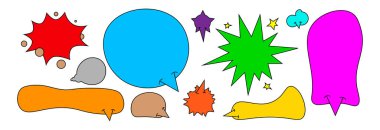 Boş şablon setinden alıntı yap. Ayrı bir mesaj kutusu. Metin için boş renkli baloncuklar.