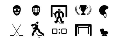 Hokey maçı için bir takım ikonlar..