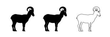 Ram icon on a white background. Logo of courage and strength. clipart