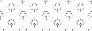 Yonca beyaz arkaplanda simge bırakır. Kusursuz desen.