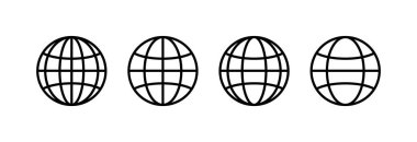Dünya simgesi seti. Koleksiyon www sembolü, Web simgesi.
