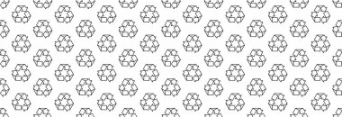 Beyaz arka planda geri dönüşüm işareti. Kusursuz desen.