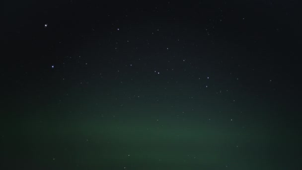 Aurora Boreal Luces Boreales Brillando Cielo Nocturno Estrellado — Vídeos de Stock