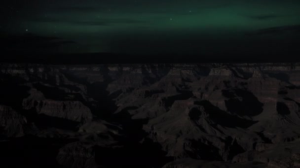 北极光北极光正在大峡谷上空闪耀 时间流逝 — 图库视频影像