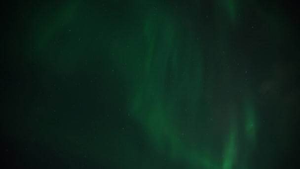 Northern Lights Aurora Borealis Dancing High Night Sky Timelapse — Stock Video