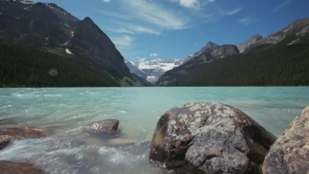 Θερινό Timelapse Της Διάσημης Λίμνης Louise Στο Banff National Park — Αρχείο Βίντεο