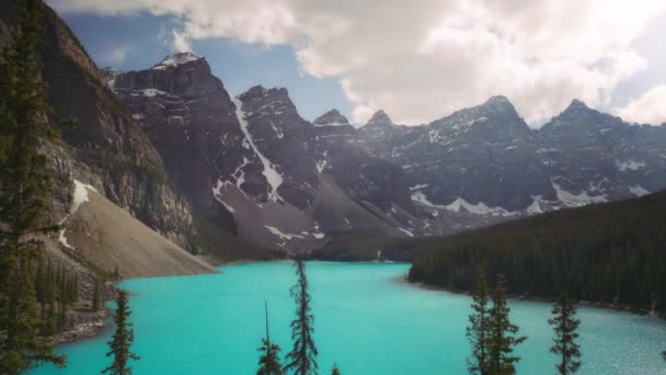 Timelapse Estivale Magnifique Lac Moraine Dans Parc National Banff Canada — Video