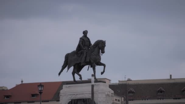 Staty Gyula Andrassy Budapest Ungern Långsamma Rörelser — Stockvideo