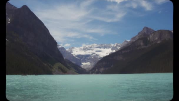 Kanada Banff Ulusal Parkı Nda Iconic Lake Louise Klasik Film — Stok video