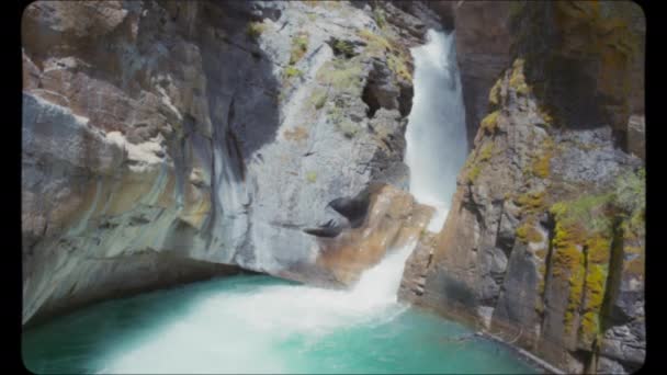 Kanion Johnston Parku Narodowym Banff Vintage Film Wygląd — Wideo stockowe