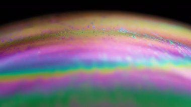 Sabun köpüğünün soyut makro gökkuşağı deseni. Kavramsal arkaplan. 