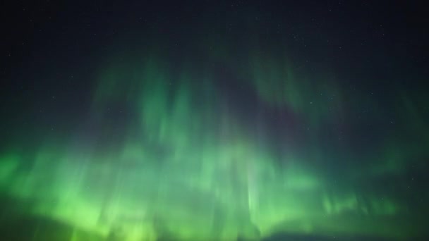 Kuzey Işıkları Aurora Borealis Gece Gökyüzünü Kaplar Zaman Aşımı — Stok video