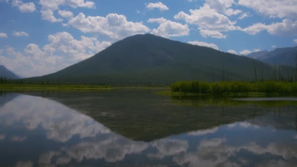 Mountain Reflection Vermilion Lakes Banff National Park — Stock Video