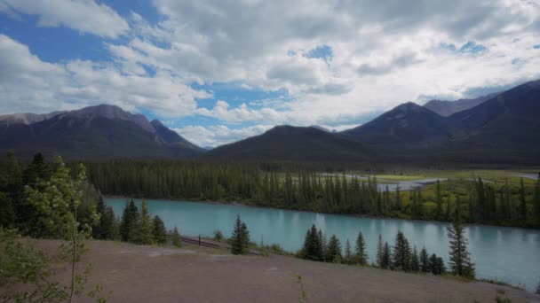Zomer Uitzicht Bow River Valley Banff National Park Canada — Stockvideo