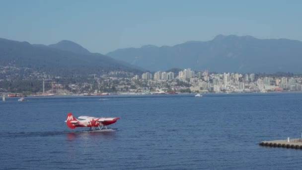 Vancouver Kanada Września 2023 Samolot Morski Harbour Air Porcie Vancouver — Wideo stockowe