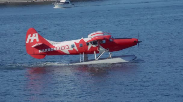 Vancouver Kanada September 2023 Harbour Air Wasserflugzeuge Bewegen Sich Beim — Stockvideo