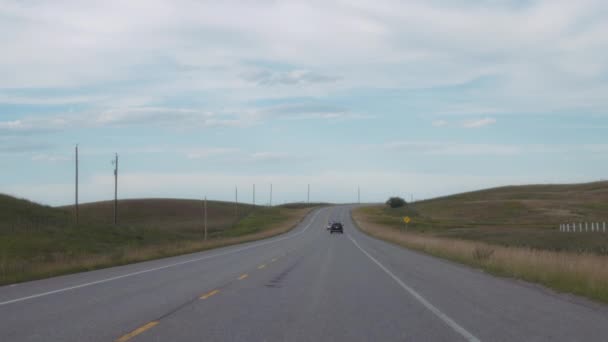Driving Rural Road Southern Alberta Canada Slow Motion — Stock Video